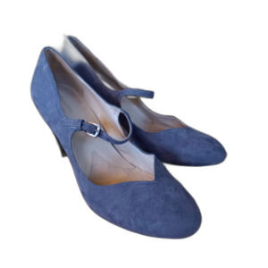 Naturalizer grey 3 inch heel comfort suede leather Mary Janes EU 40 US 9-9.5